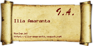 Ilia Amaranta névjegykártya